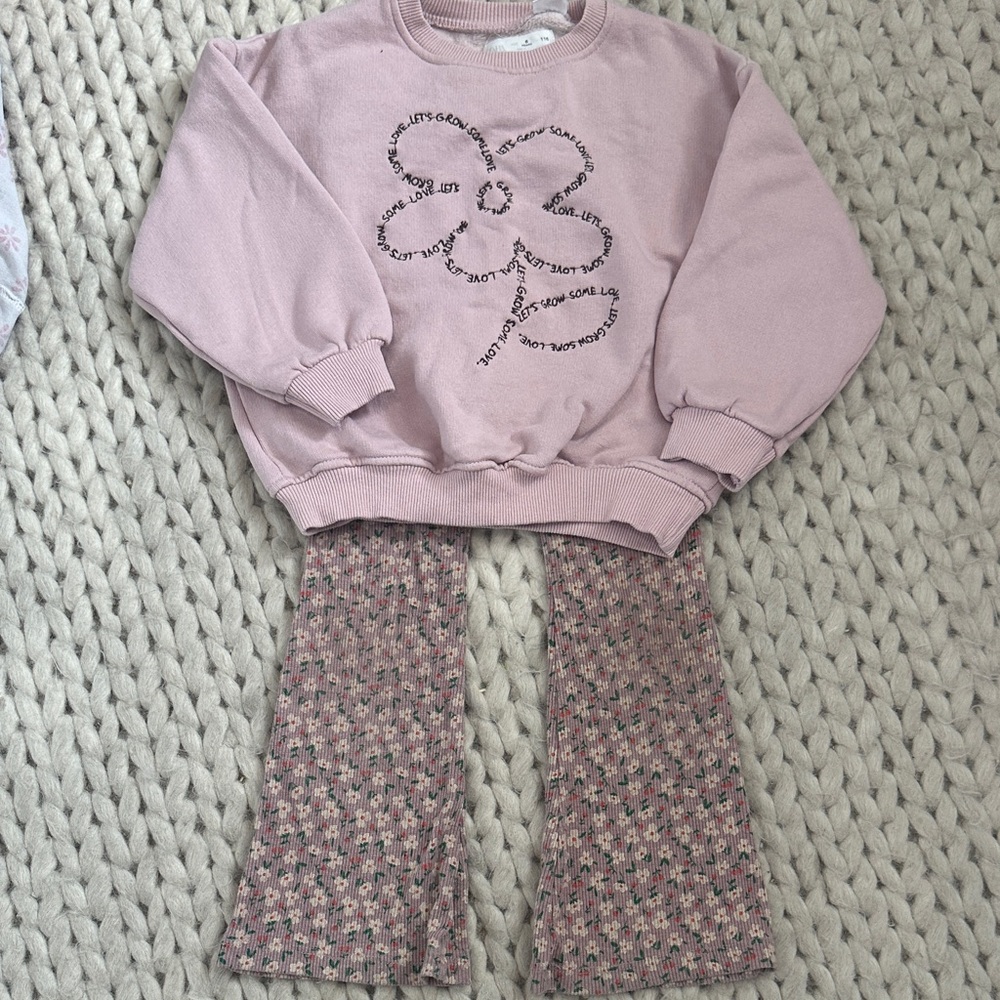 Zara Kids Pink and Floral Matching Set